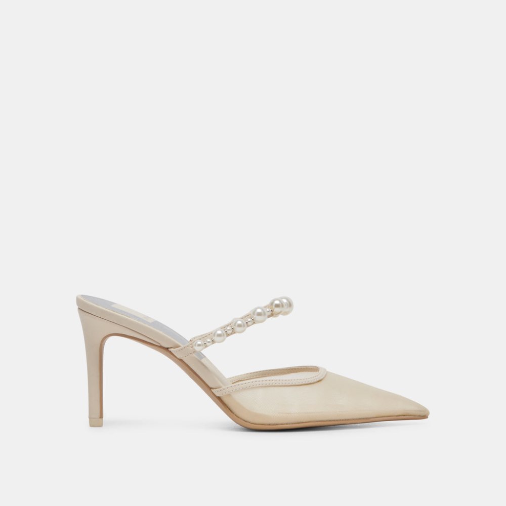 Dolce Vita Kaysie Pearl Heels Ivory Mesh