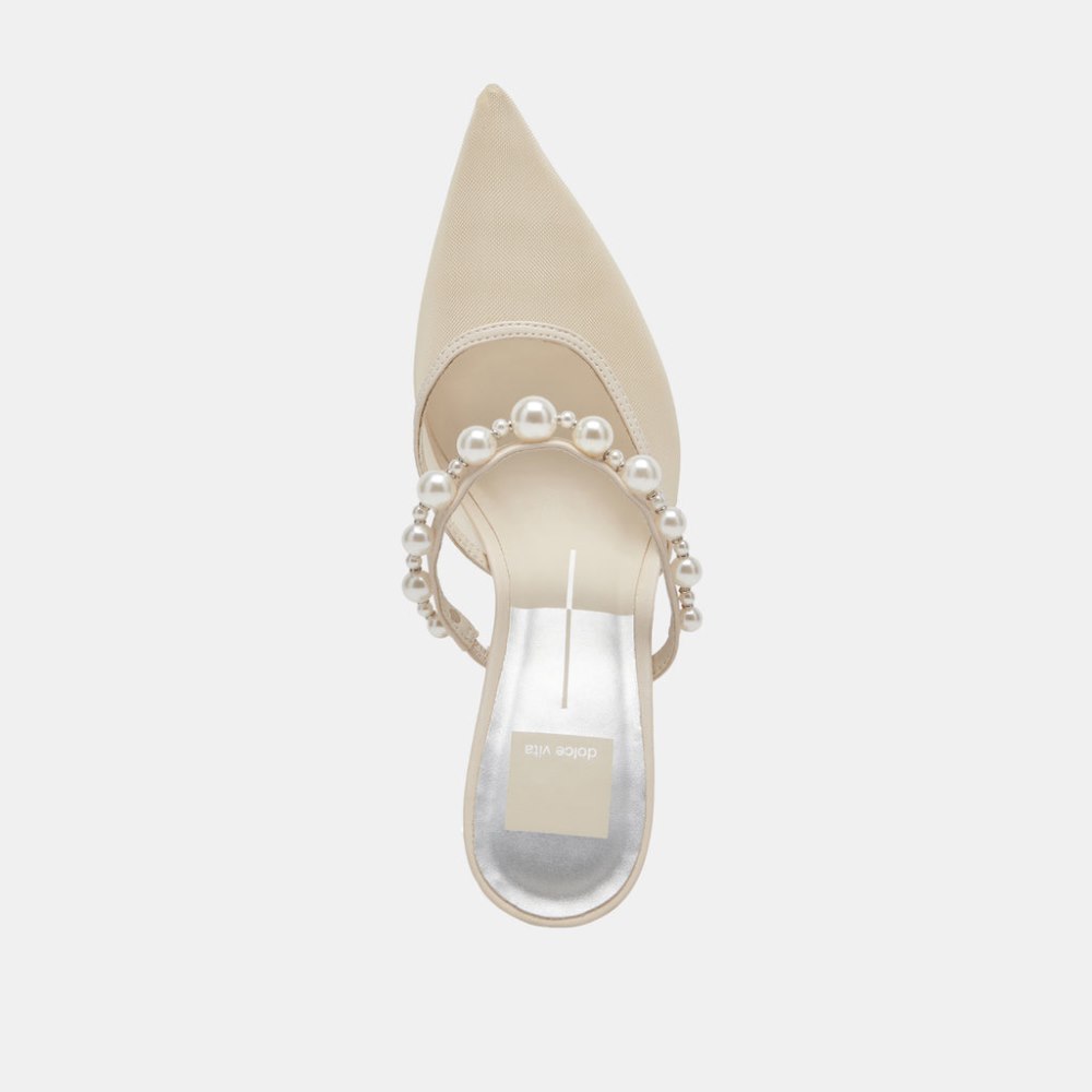 Dolce Vita Kaysie Pearl Heels Ivory Mesh