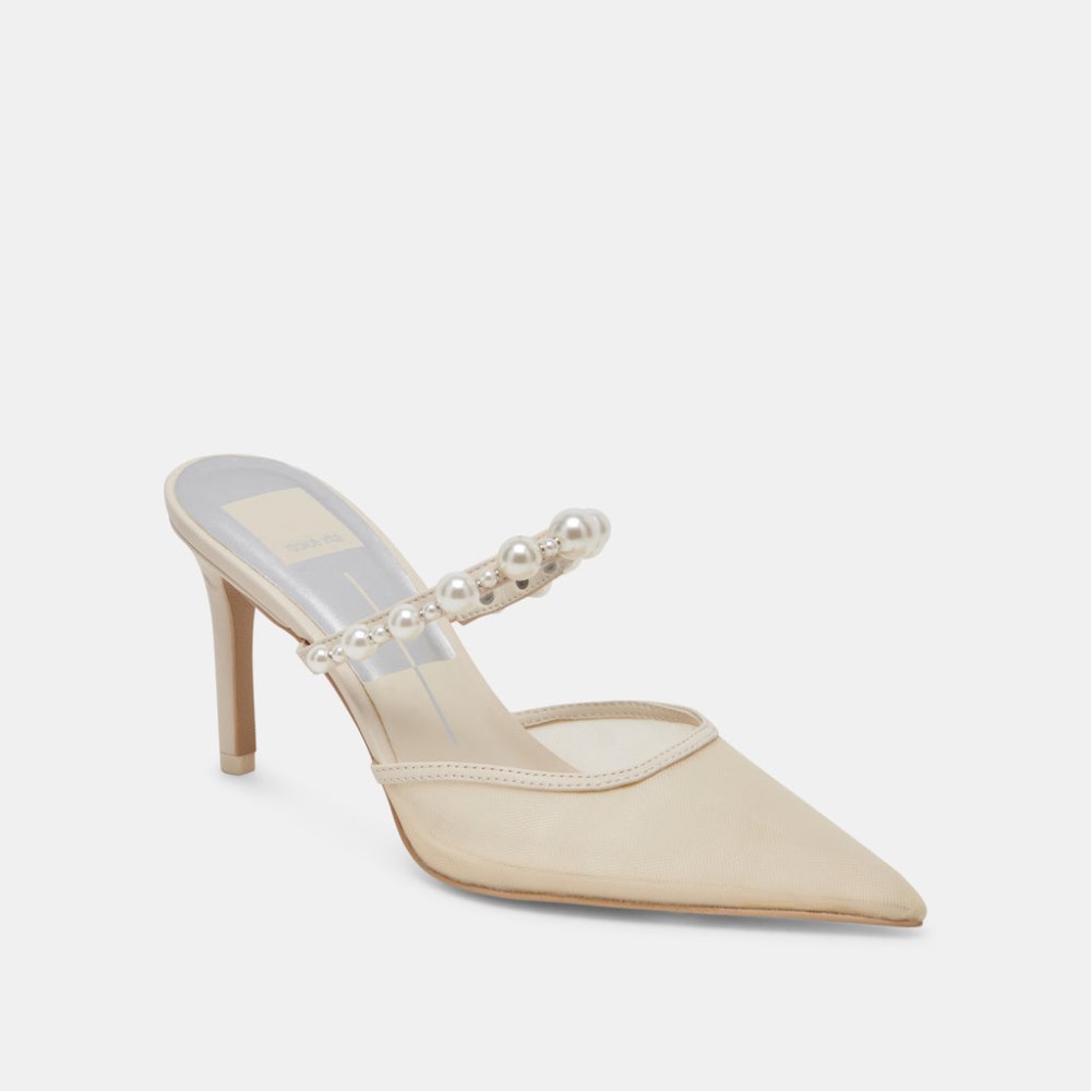 Dolce Vita Kaysie Pearl Heels Ivory Mesh