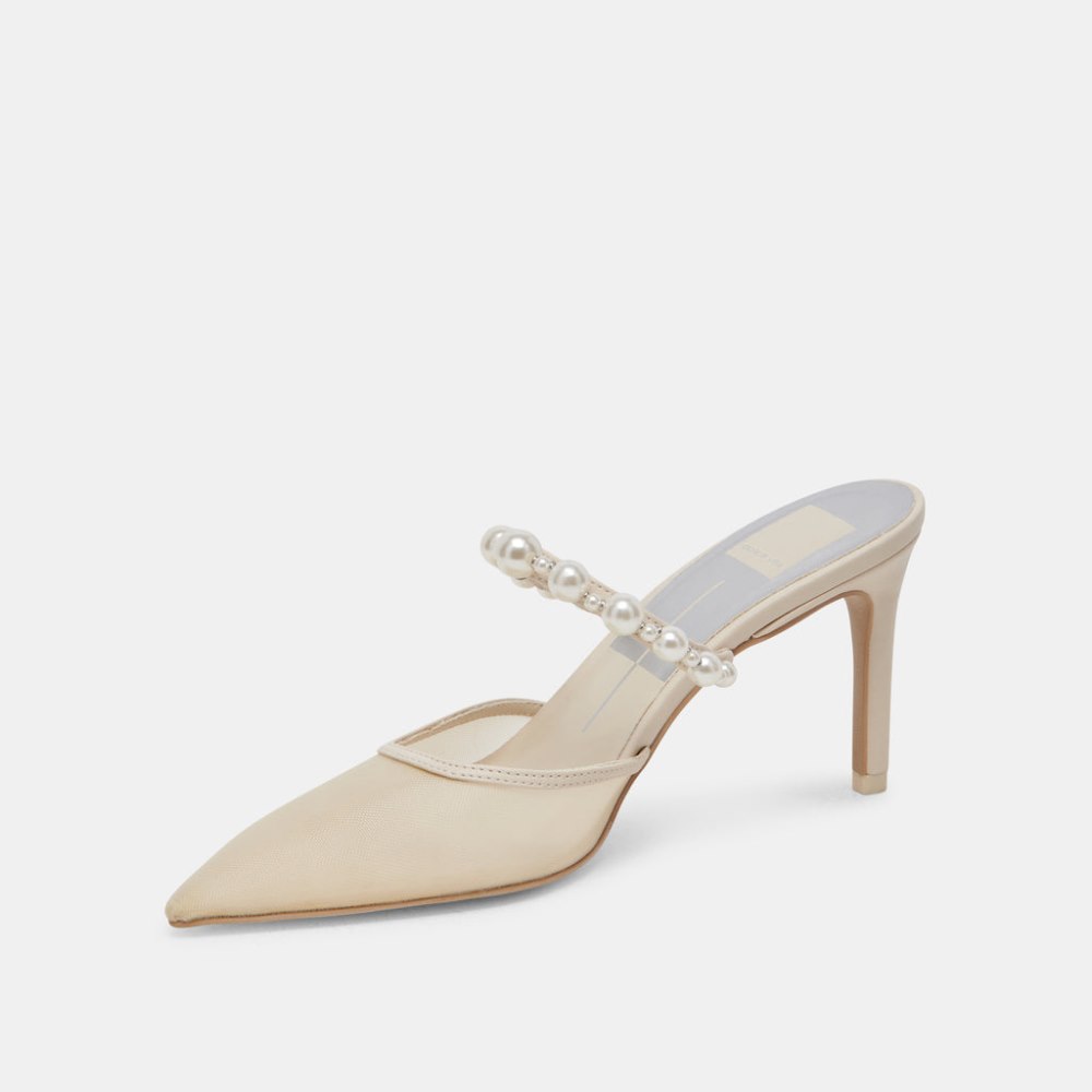Dolce Vita Kaysie Pearl Heels Ivory Mesh