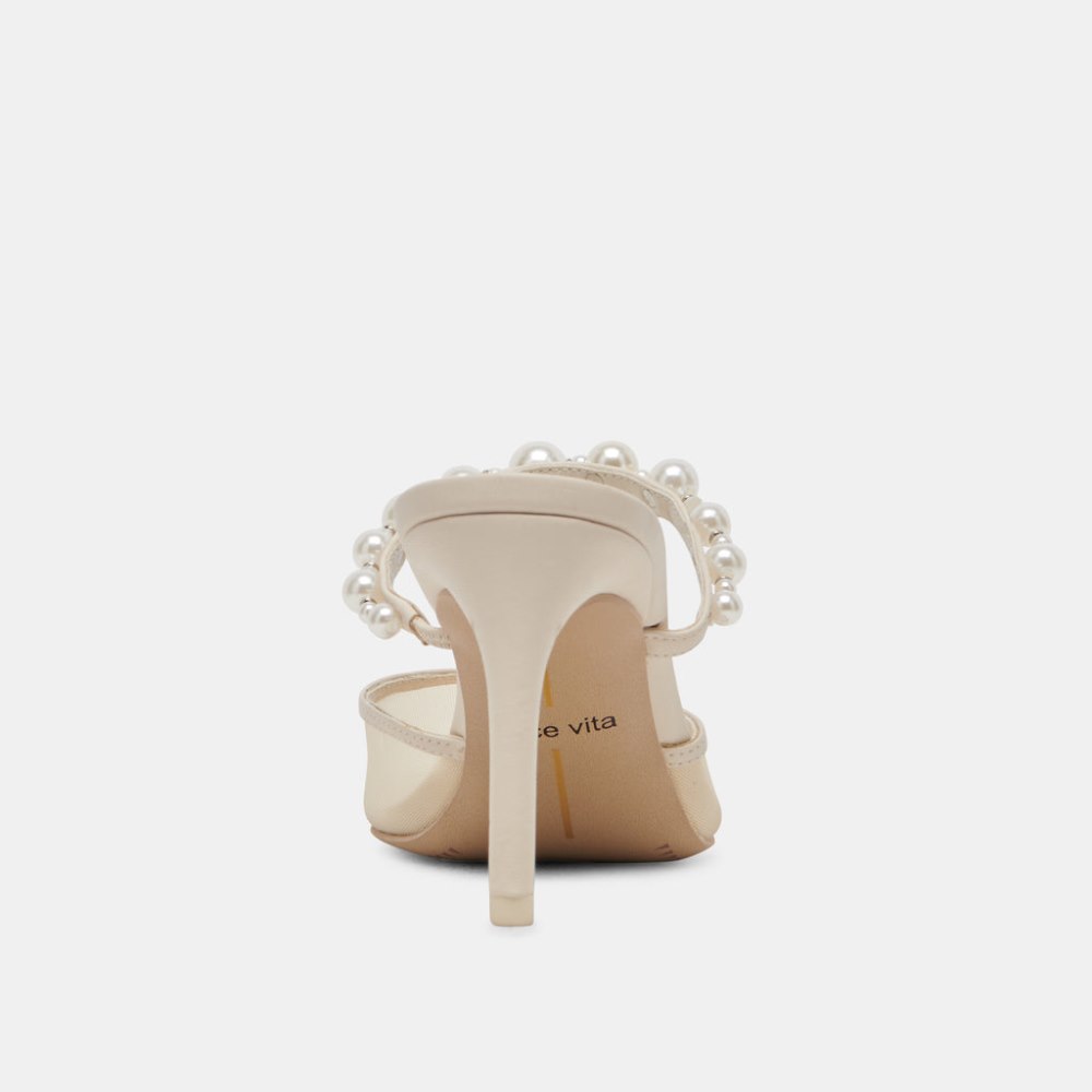 Dolce Vita Kaysie Pearl Heels Ivory Mesh