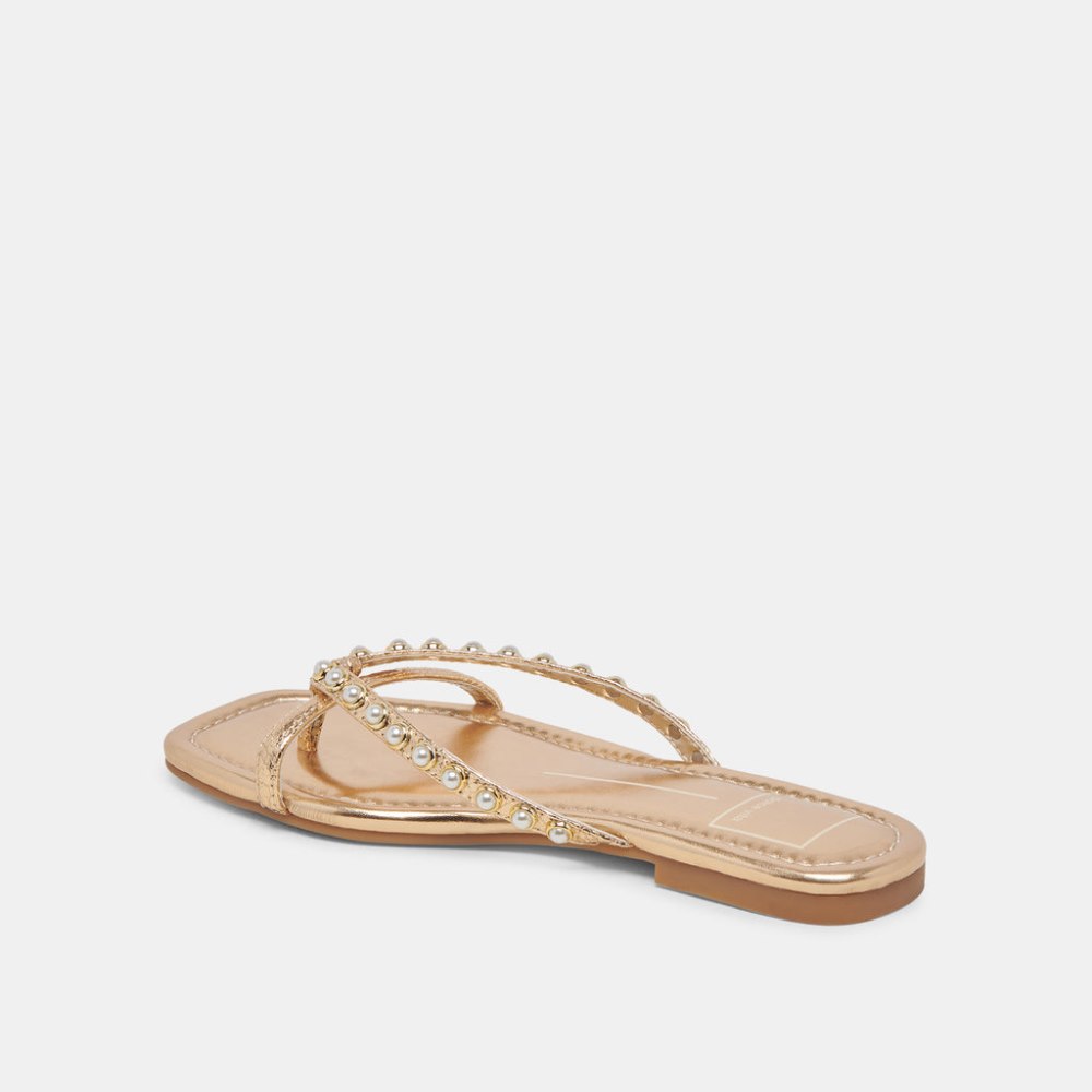 Dolce Vita Lucca Pearl Sandals Gold Pearls