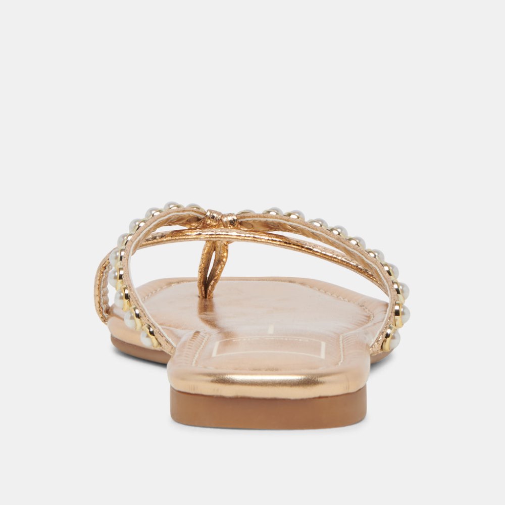 Dolce Vita Lucca Pearl Sandals Gold Pearls