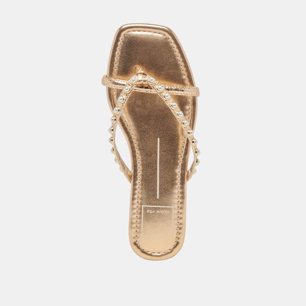 Dolce Vita Lucca Pearl Sandals Gold Pearls