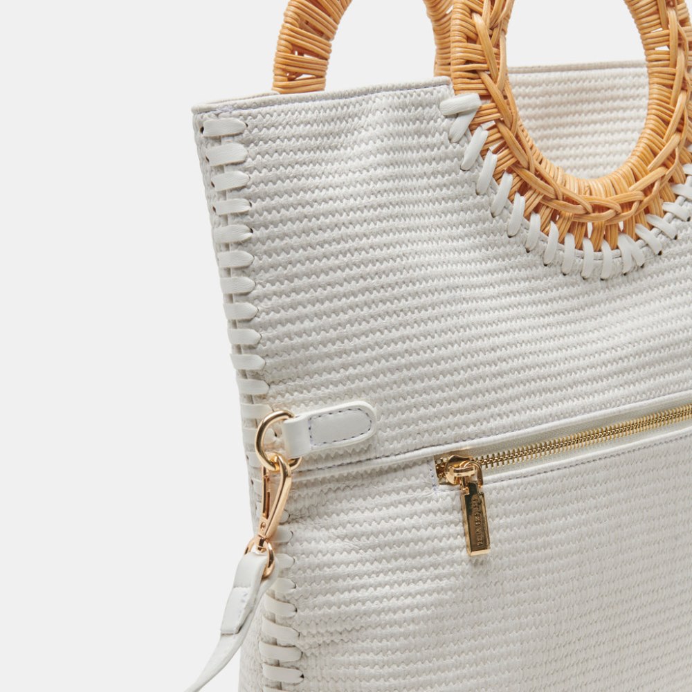 Dolce Vita Lilah Clutch White Embossed Faux Leather