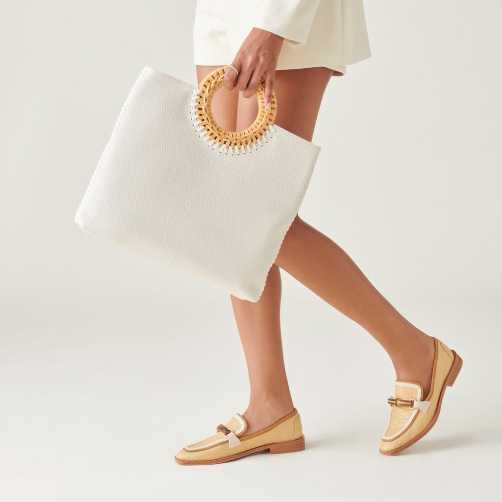 Dolce Vita Lilah Clutch White Embossed Faux Leather