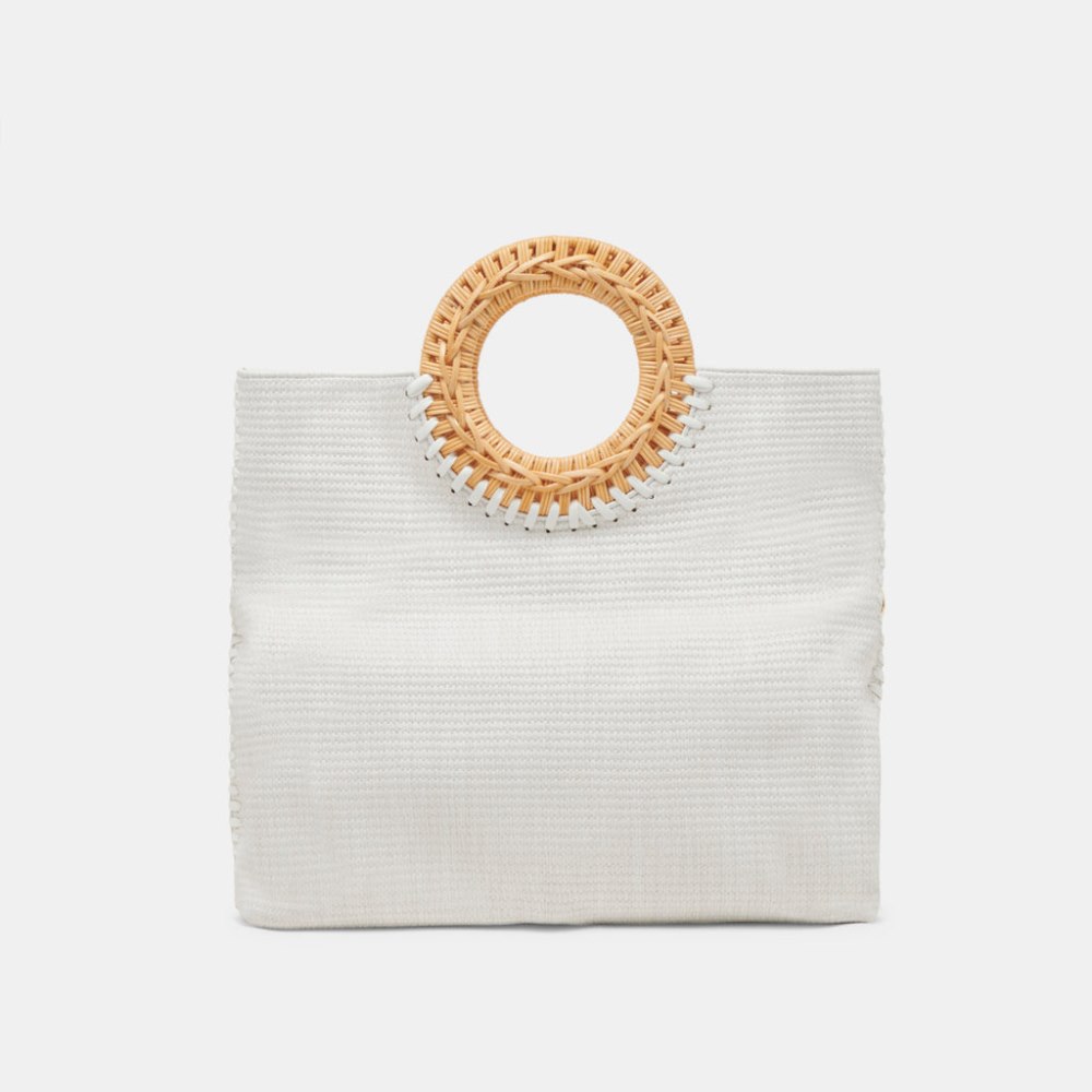 Dolce Vita Lilah Clutch White Embossed Faux Leather
