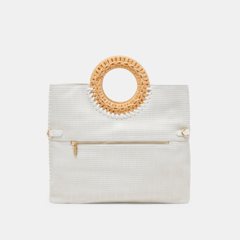 Dolce Vita Lilah Clutch White Embossed Faux Leather