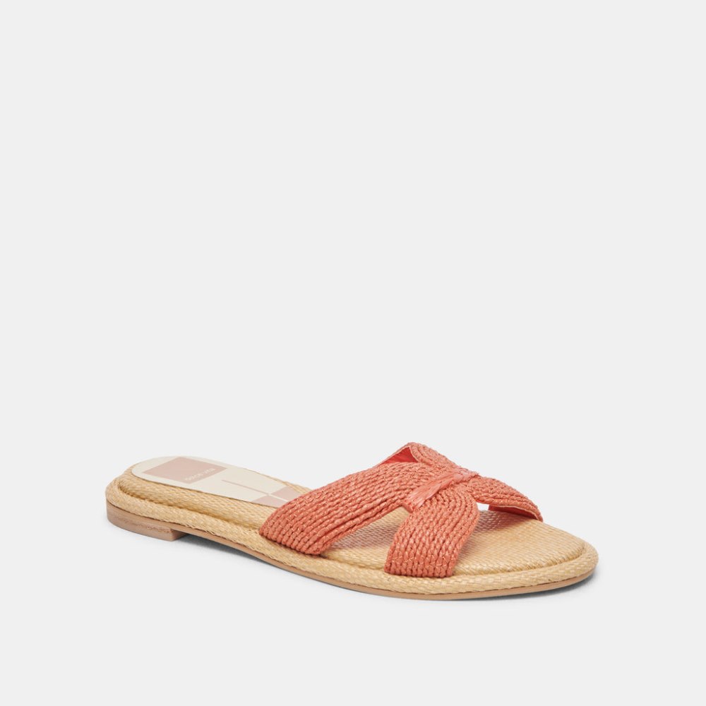 Dolce Vita Atomic Wide Sandals Persimmon Raffia