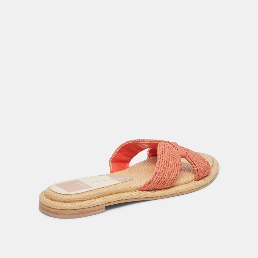 Dolce Vita Atomic Wide Sandals Persimmon Raffia