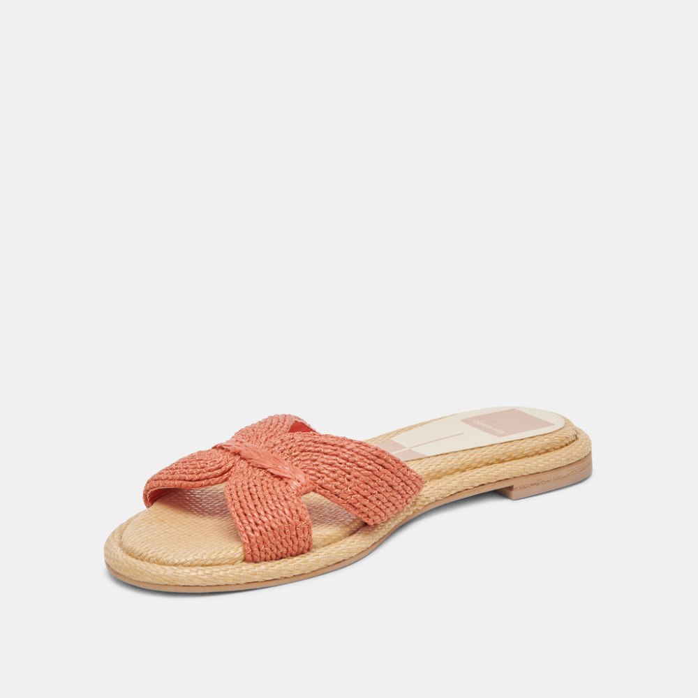 Dolce Vita Atomic Wide Sandals Persimmon Raffia