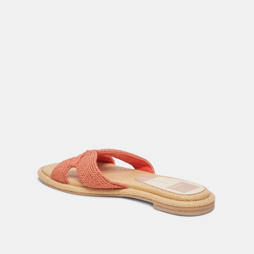 Dolce Vita Atomic Wide Sandals Persimmon Raffia