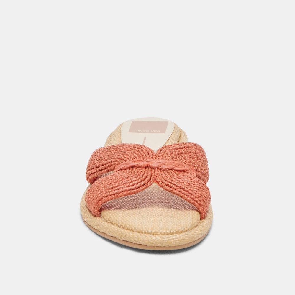 Dolce Vita Atomic Wide Sandals Persimmon Raffia