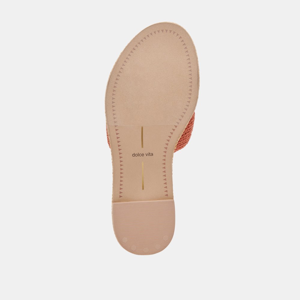 Dolce Vita Atomic Wide Sandals Persimmon Raffia