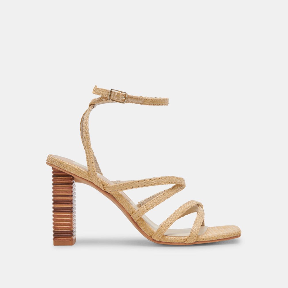 Dolce Vita Jenko Heels Lt Natural Raffia