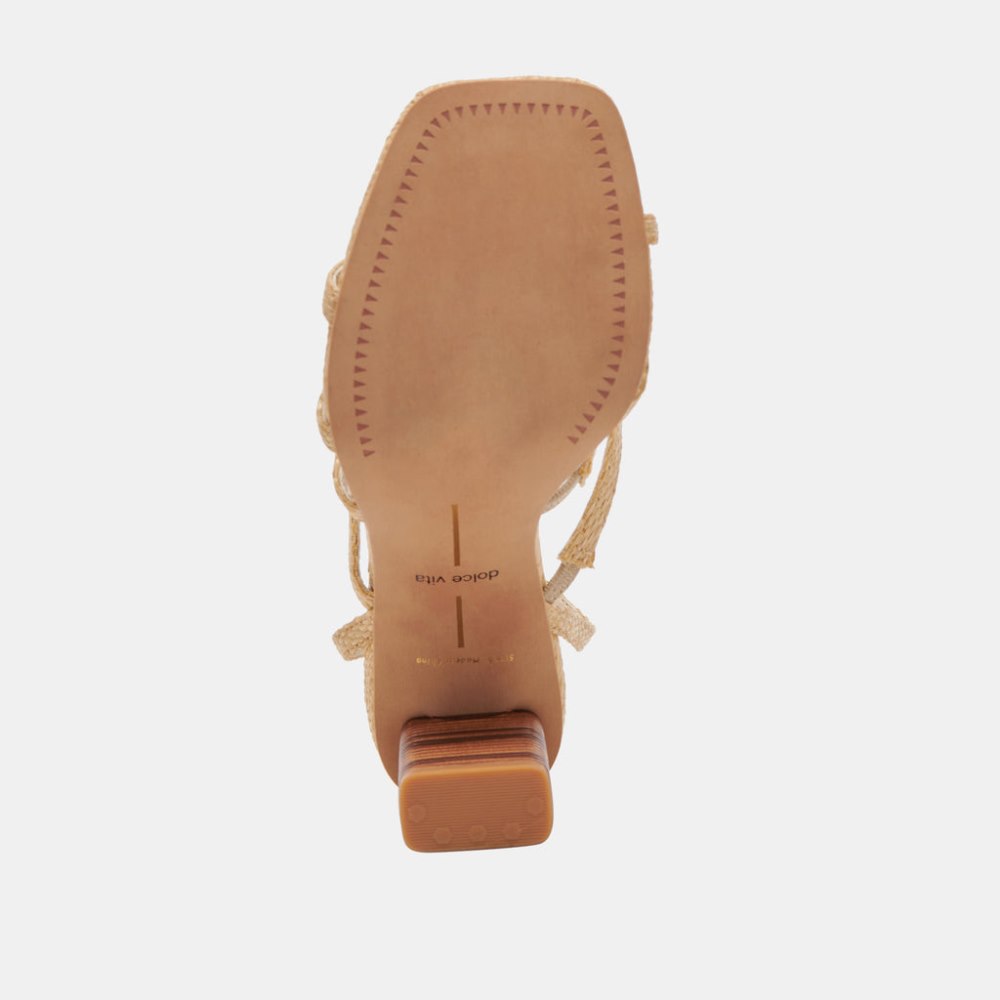 Dolce Vita Jenko Heels Lt Natural Raffia