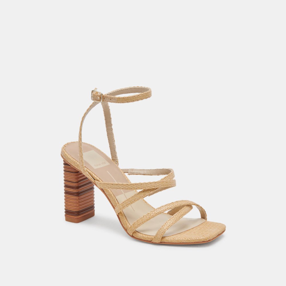 Dolce Vita Jenko Heels Lt Natural Raffia