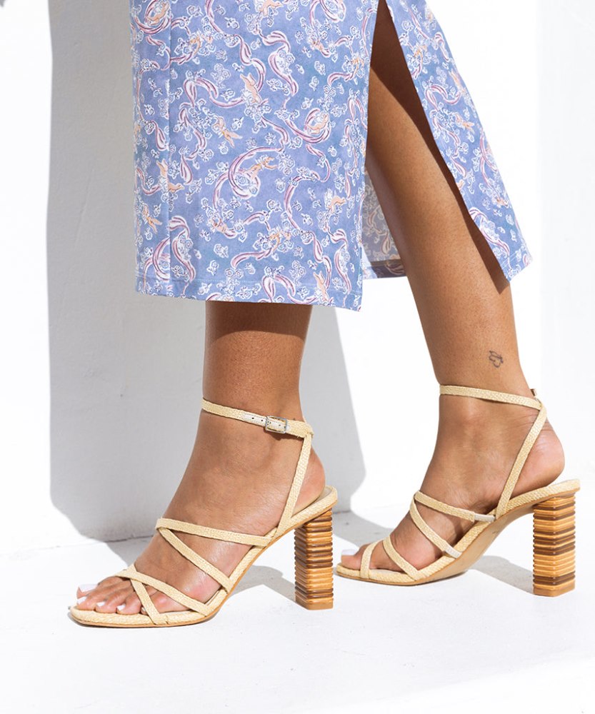Dolce Vita Jenko Heels Lt Natural Raffia