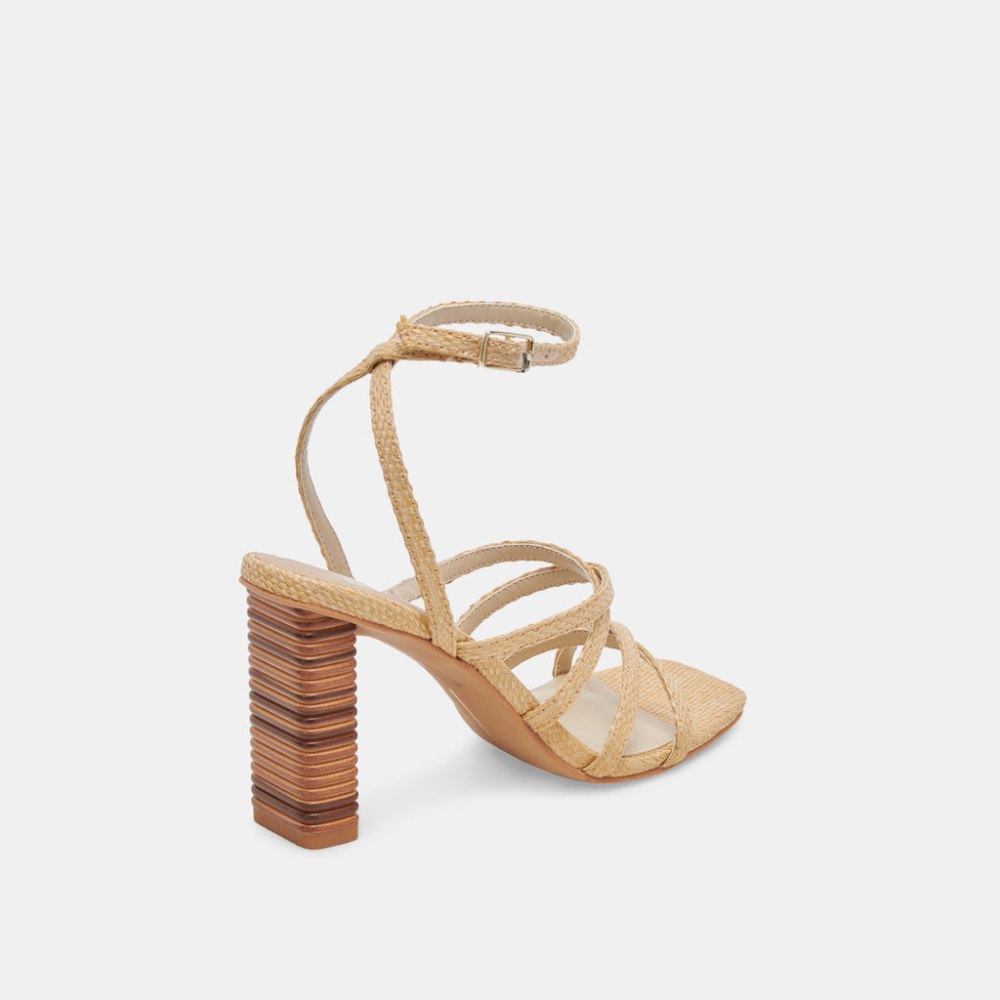 Dolce Vita Jenko Heels Lt Natural Raffia