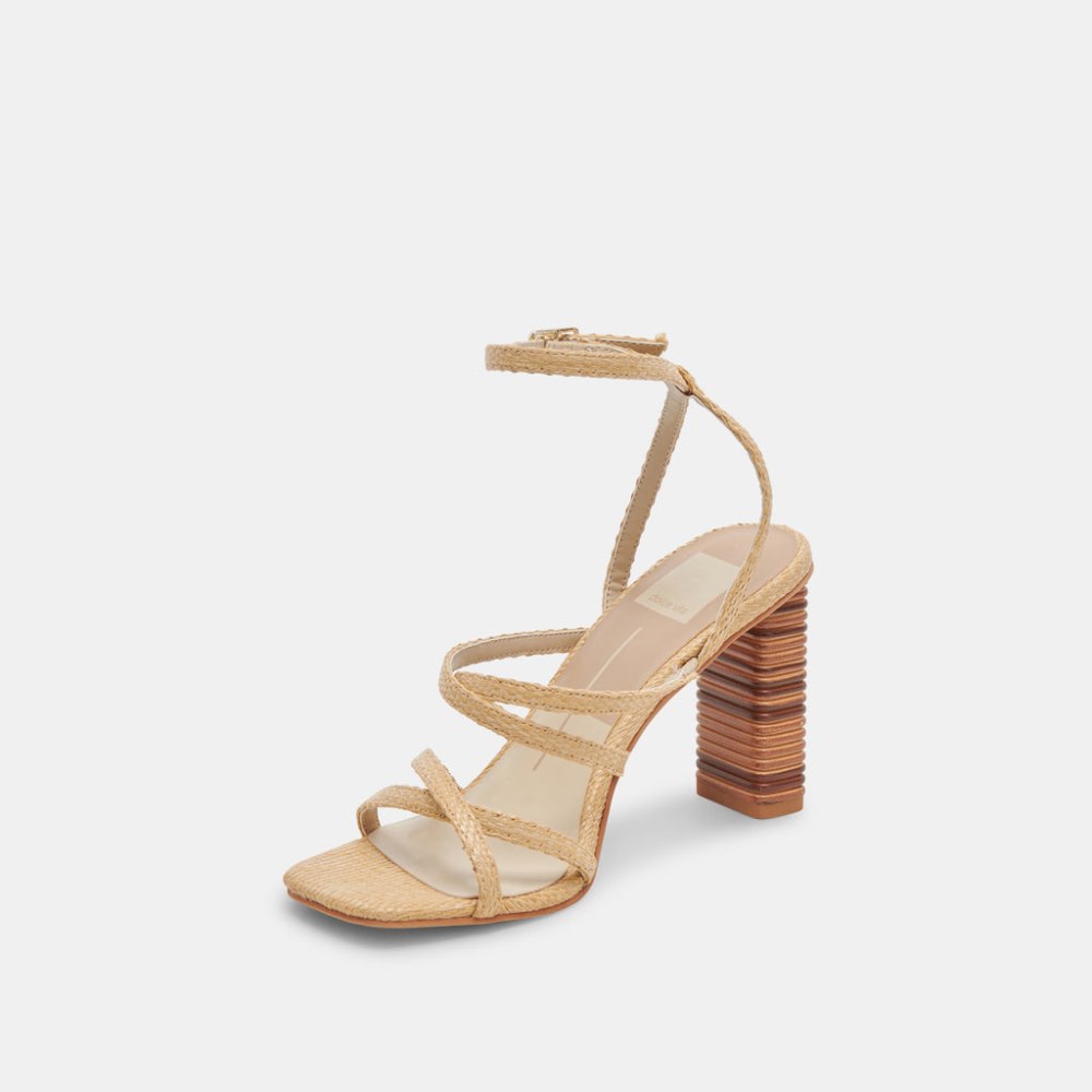 Dolce Vita Jenko Heels Lt Natural Raffia