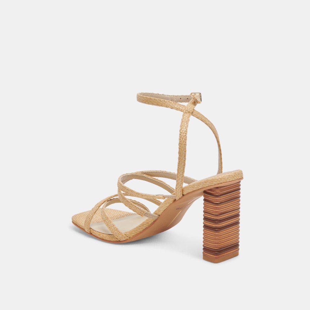 Dolce Vita Jenko Heels Lt Natural Raffia