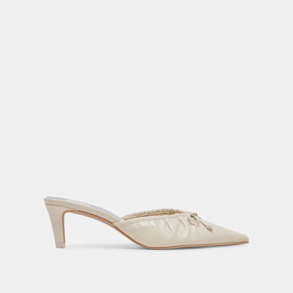 Dolce Vita Kairi Mid Heels Ivory Crinkle Patent