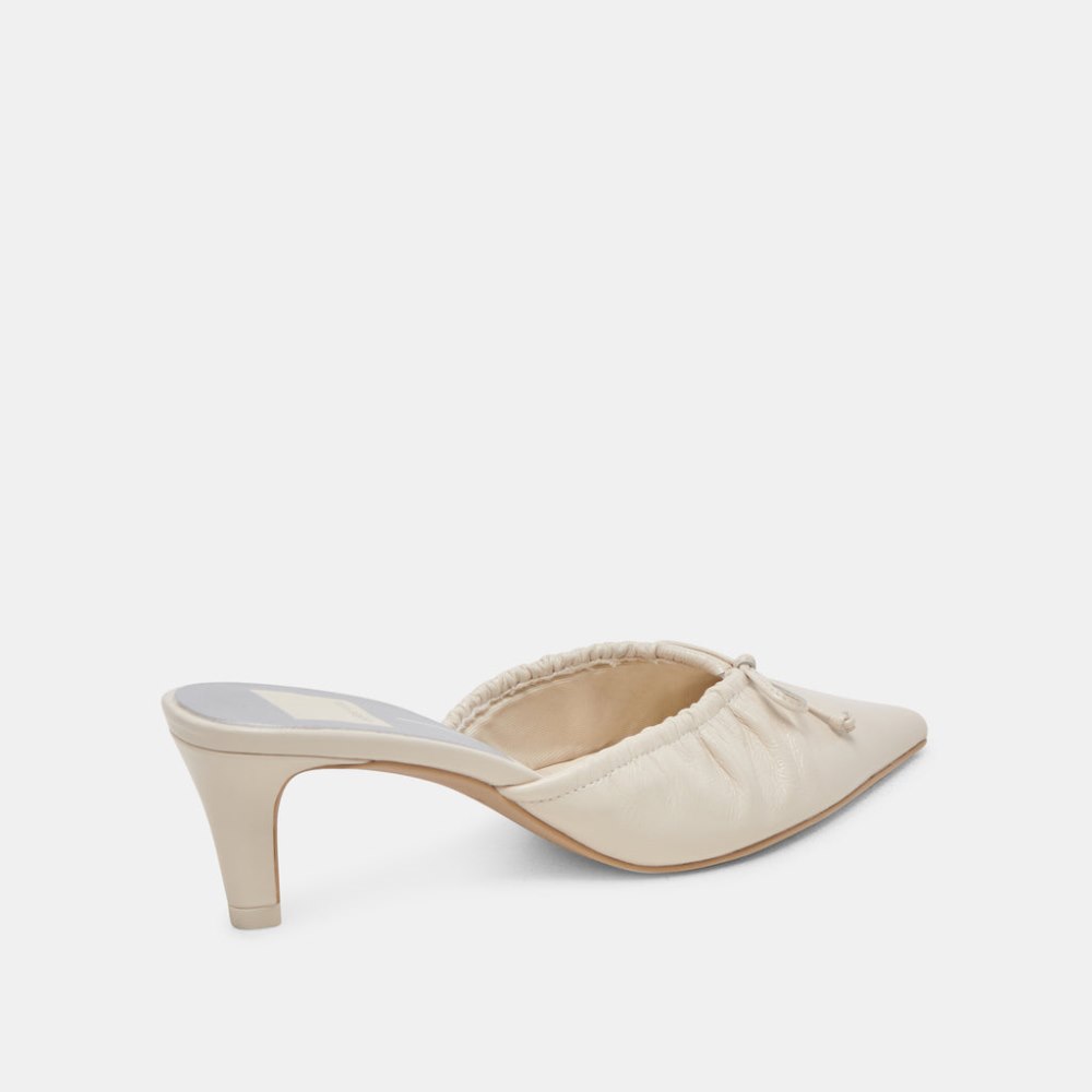Dolce Vita Kairi Mid Heels Ivory Crinkle Patent