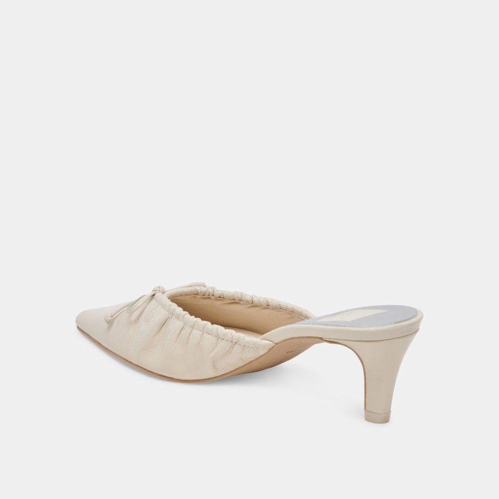 Dolce Vita Kairi Mid Heels Ivory Crinkle Patent