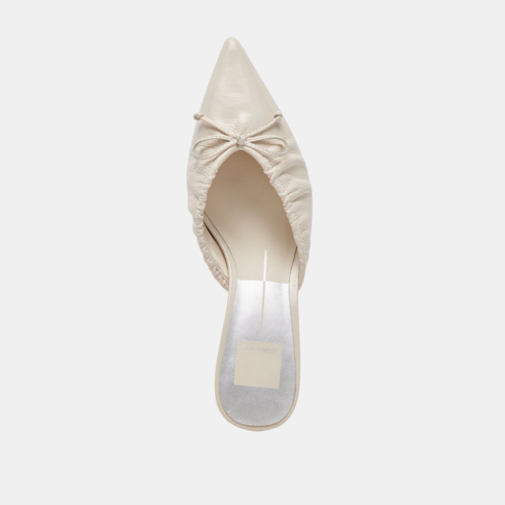Dolce Vita Kairi Mid Heels Ivory Crinkle Patent