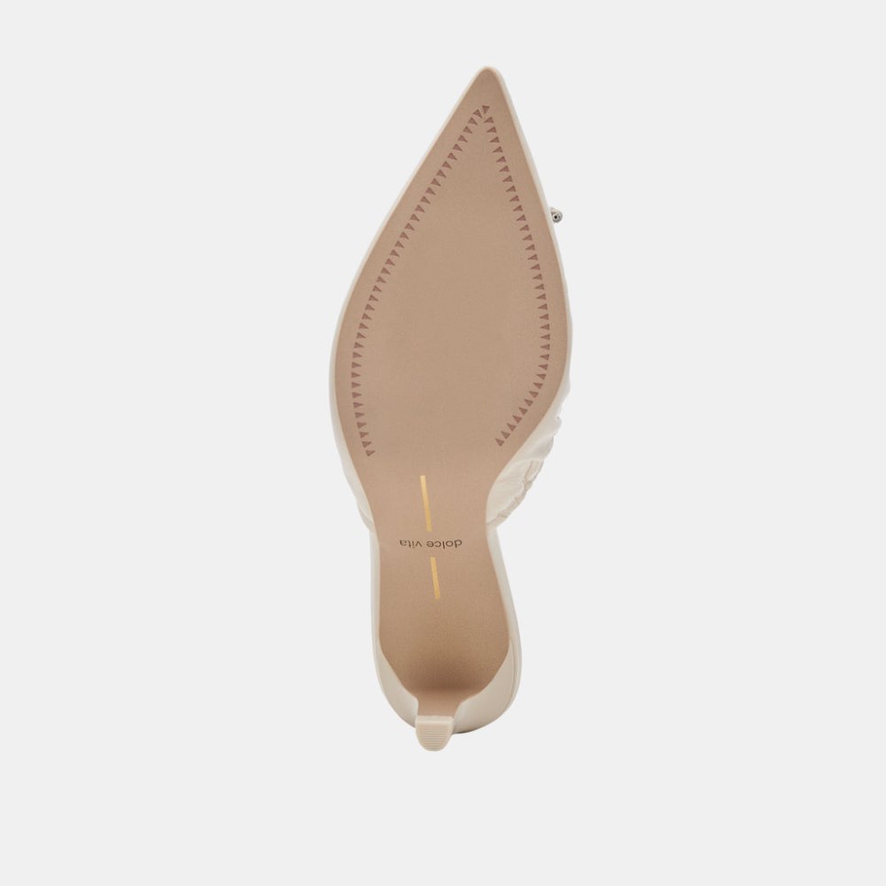 Dolce Vita Kairi Mid Heels Ivory Crinkle Patent