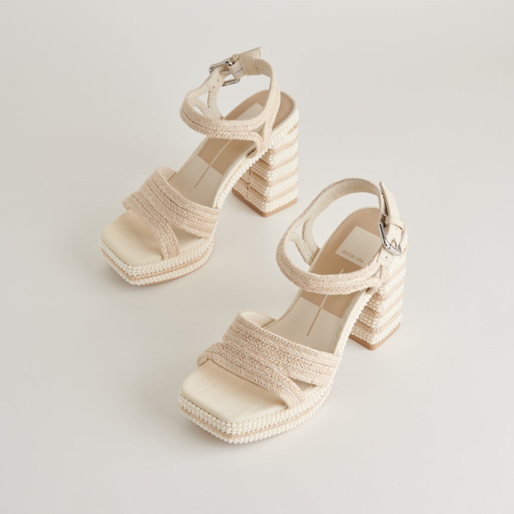 Dolce Vita Anira Pearl Heels Ivory Pearls