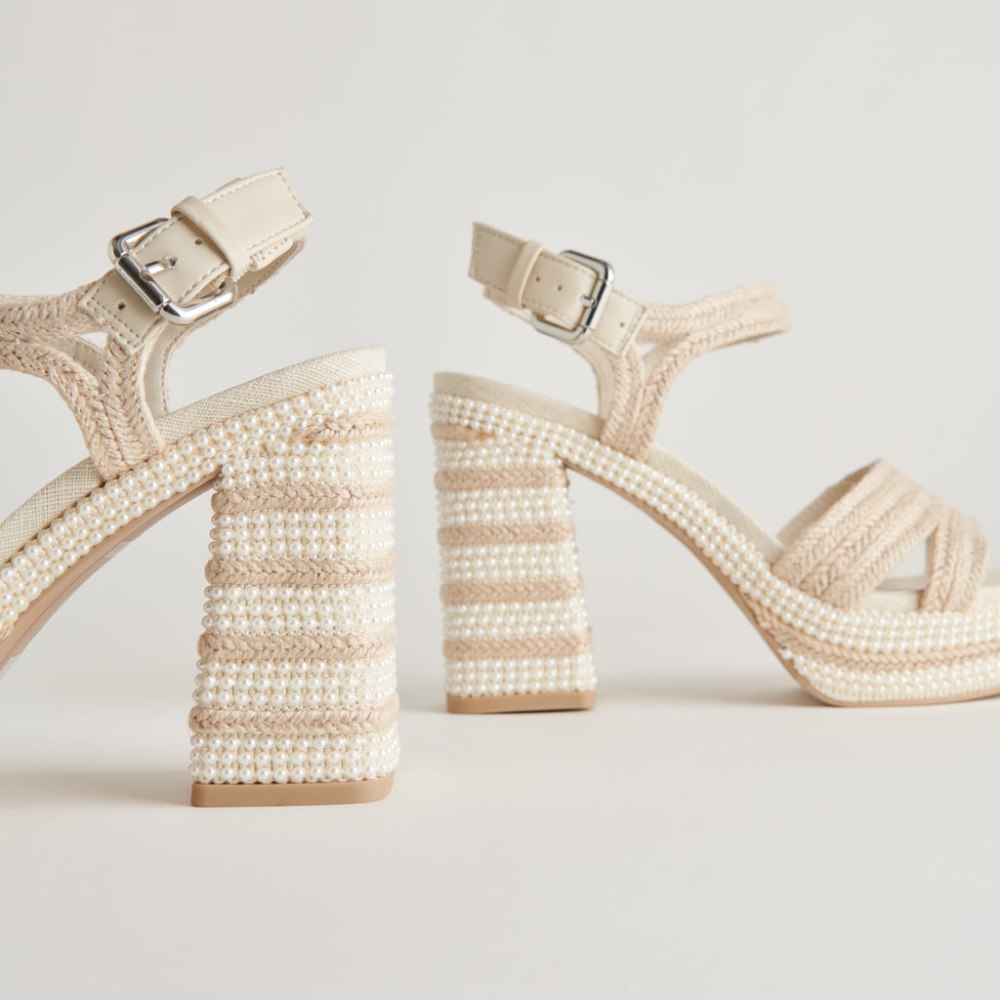 Dolce Vita Anira Pearl Heels Ivory Pearls