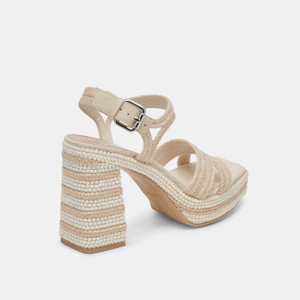 Dolce Vita Anira Pearl Heels Ivory Pearls