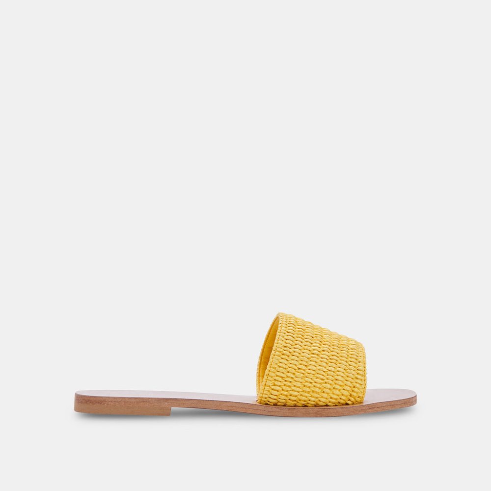 Dolce Vita Belle Sandals Yellow Raffia