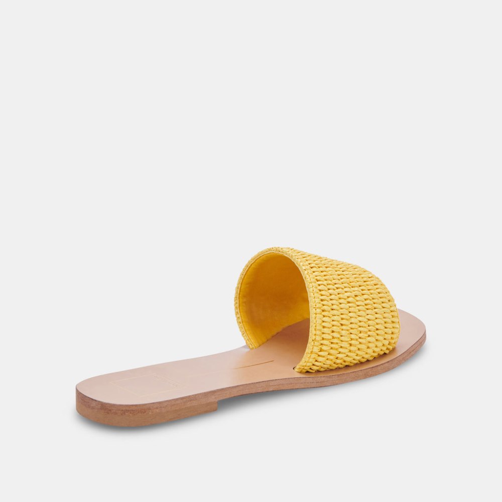 Dolce Vita Belle Sandals Yellow Raffia