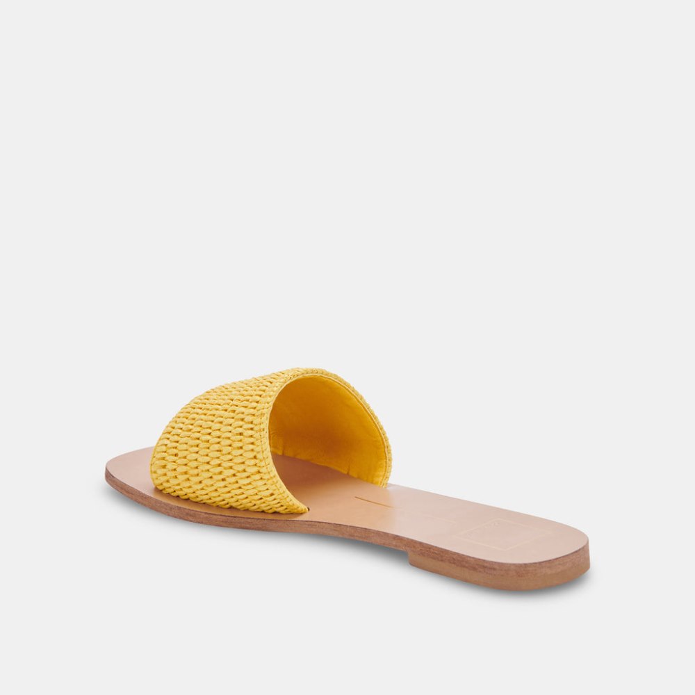 Dolce Vita Belle Sandals Yellow Raffia