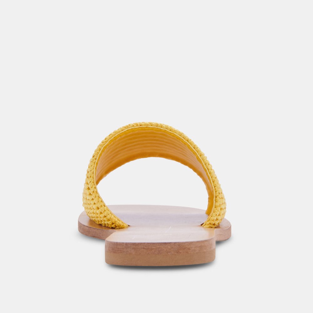Dolce Vita Belle Sandals Yellow Raffia