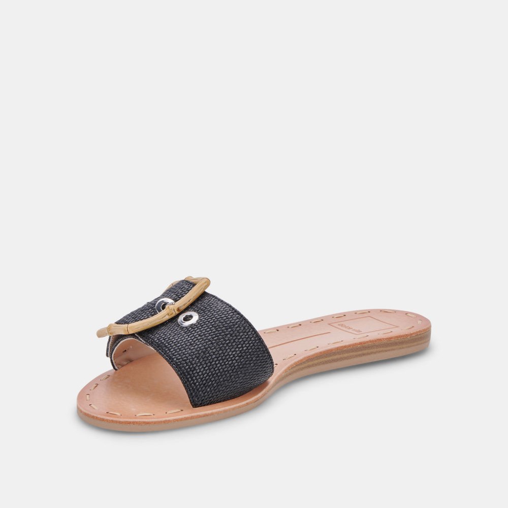 Dolce Vita Dasa Sandals Black Raffia