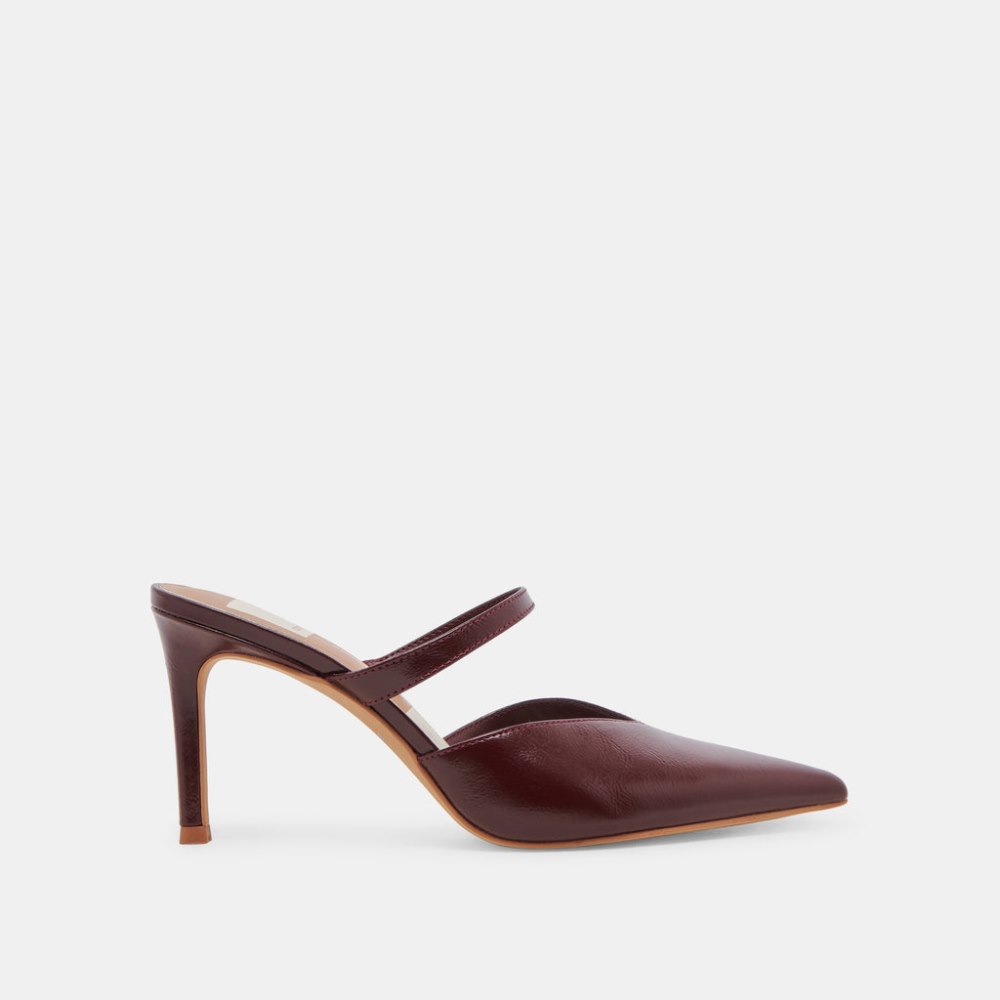 Dolce Vita Kanika Heels Burgundy Crinkle Patent