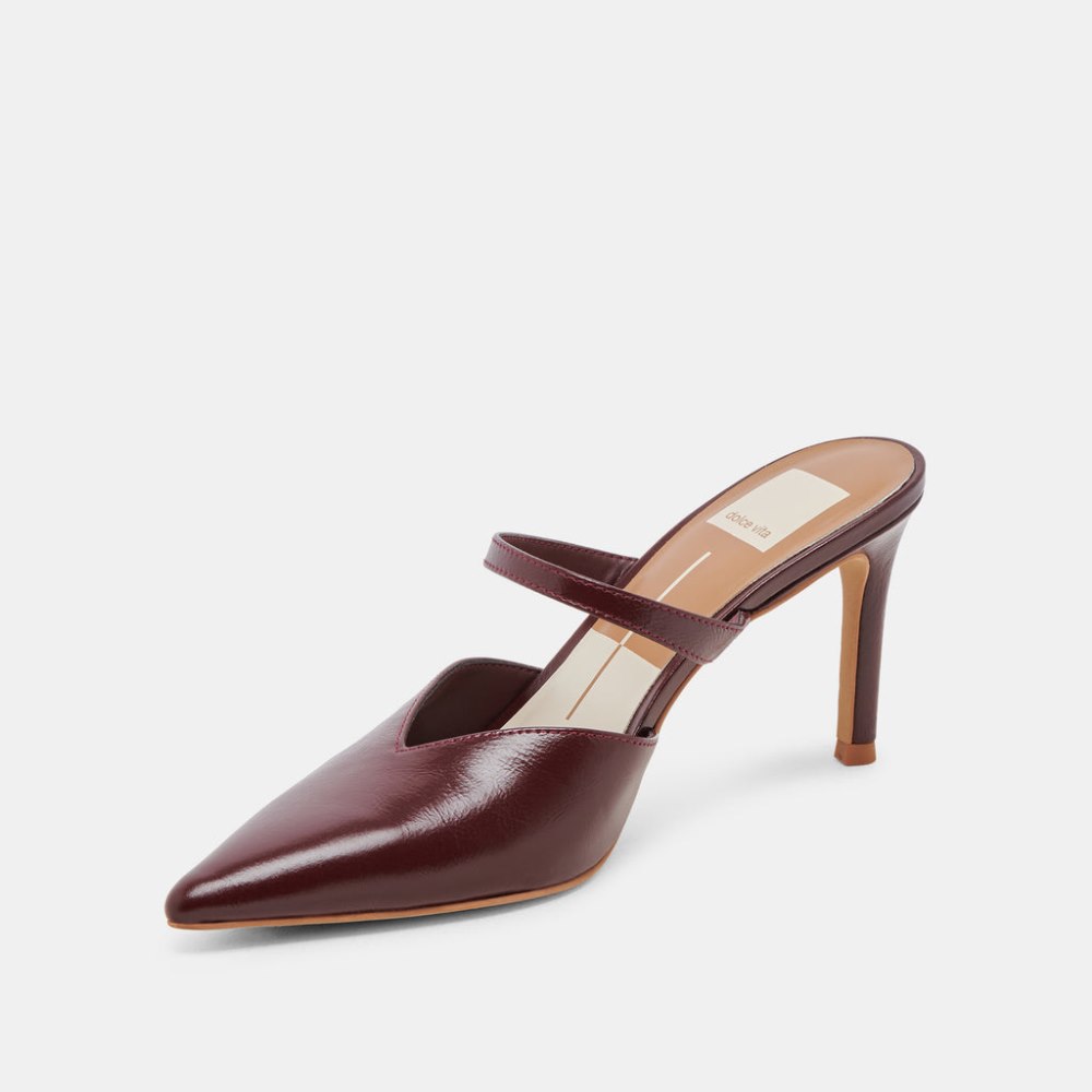 Dolce Vita Kanika Heels Burgundy Crinkle Patent