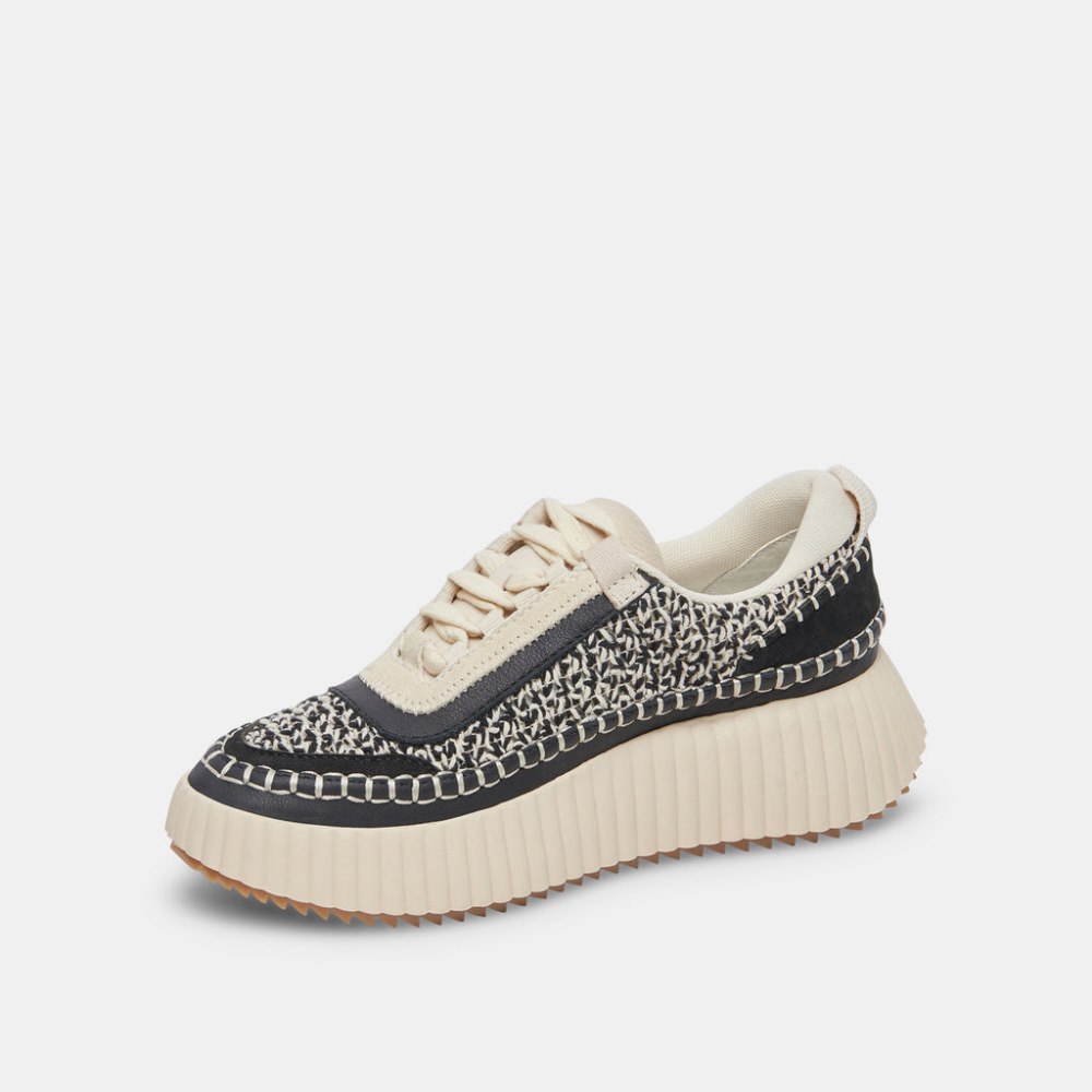 Dolce Vita Dolen Sneakers White Black Woven