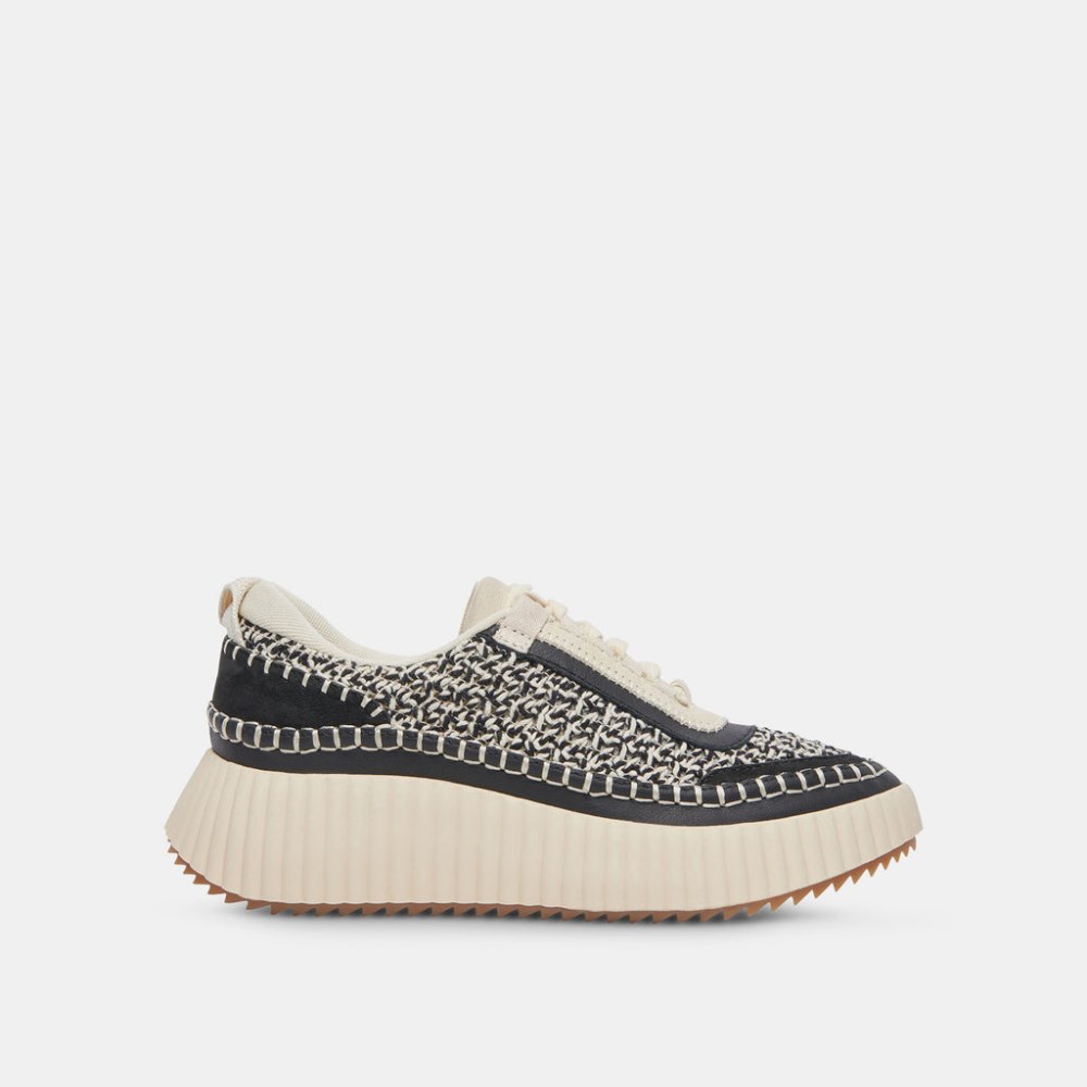 Dolce Vita Dolen Sneakers White Black Woven