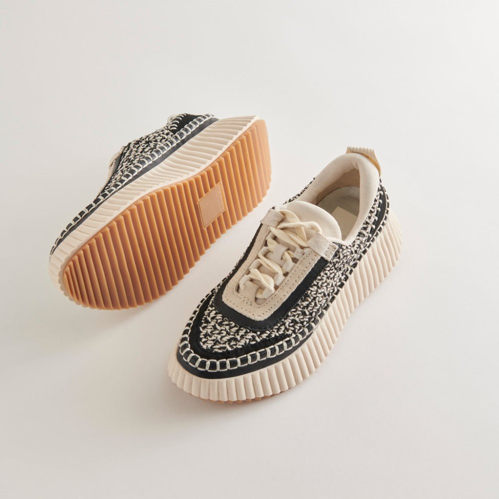 Dolce Vita Dolen Sneakers White Black Woven