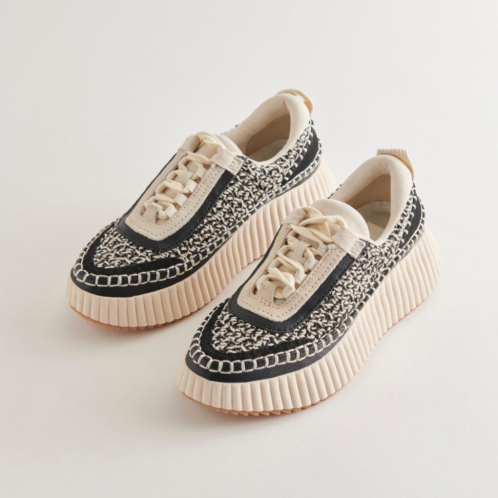 Dolce Vita Dolen Sneakers White Black Woven