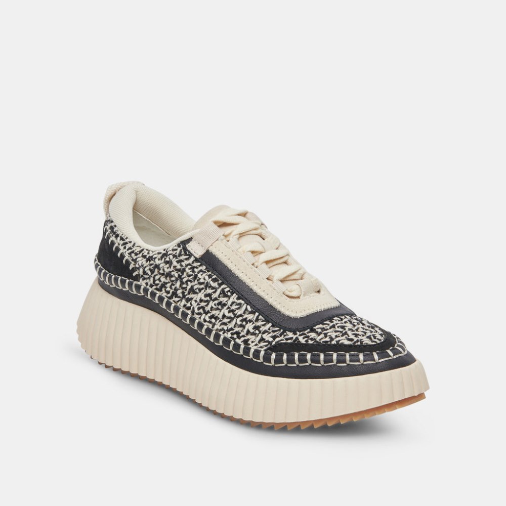 Dolce Vita Dolen Sneakers White Black Woven