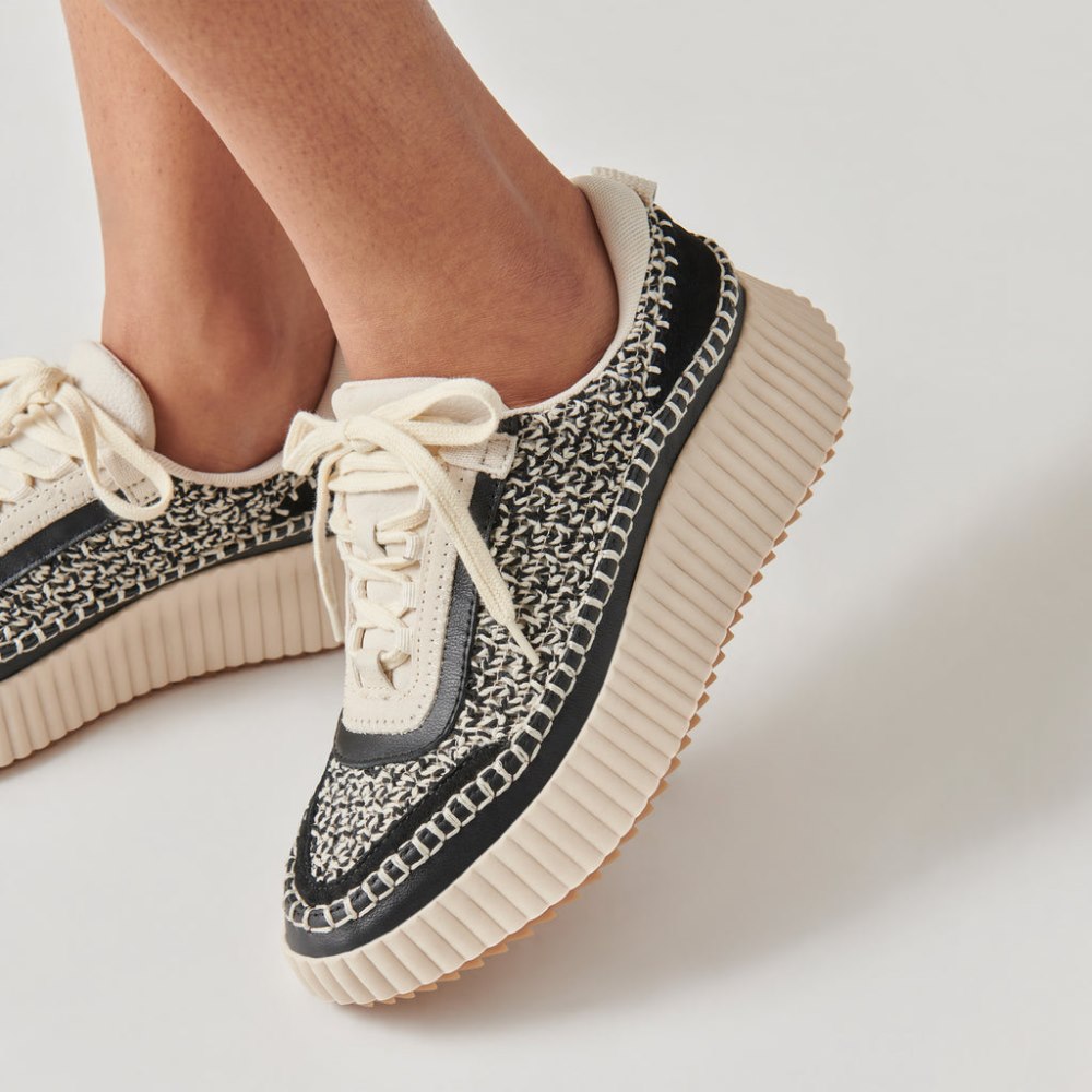 Dolce Vita Dolen Sneakers White Black Woven