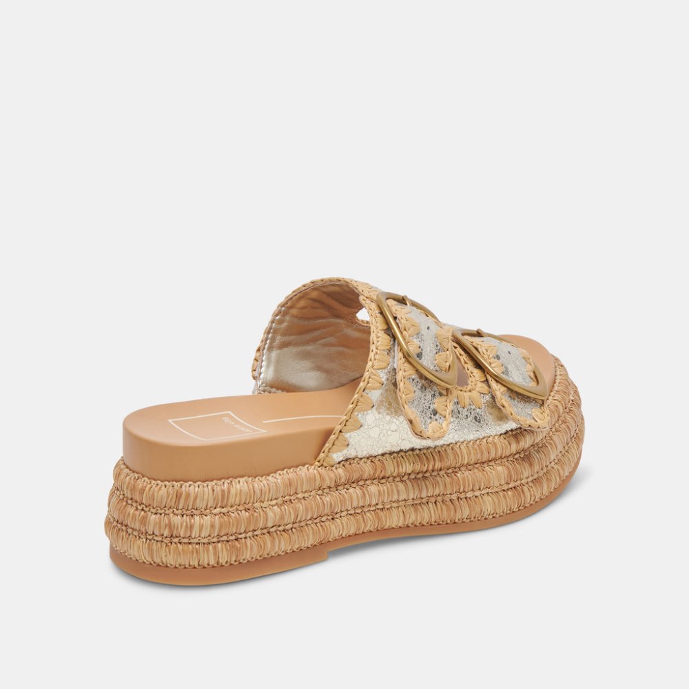 Dolce Vita Wanika Sandals Platinum Crackled Leather