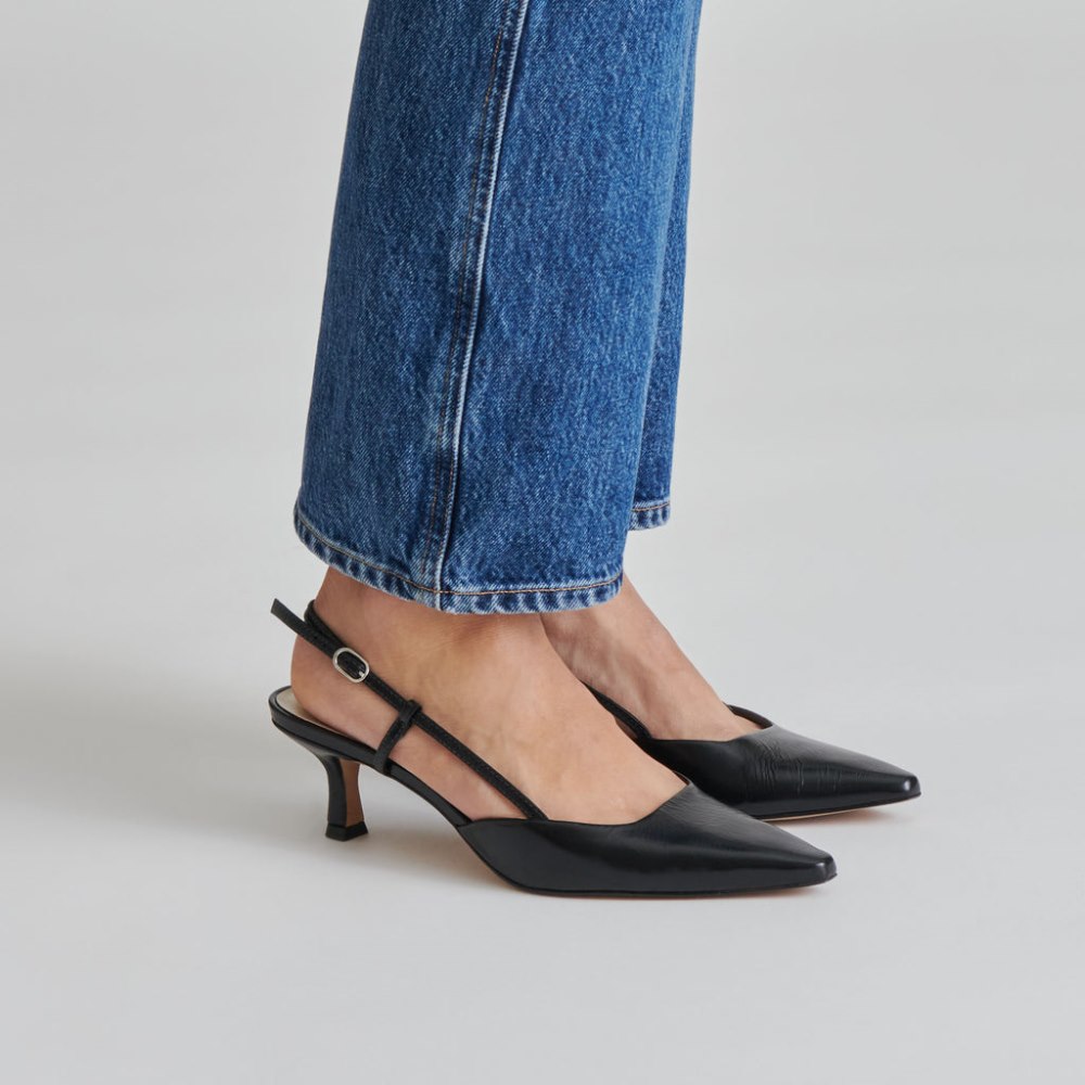 Dolce Vita Odela Heels Midnight Crinkle Patent