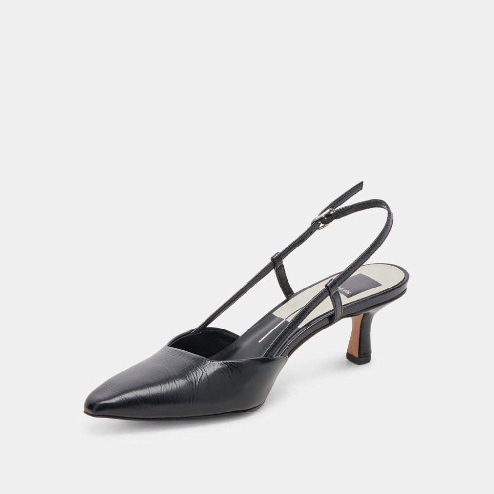 Dolce Vita Odela Heels Midnight Crinkle Patent