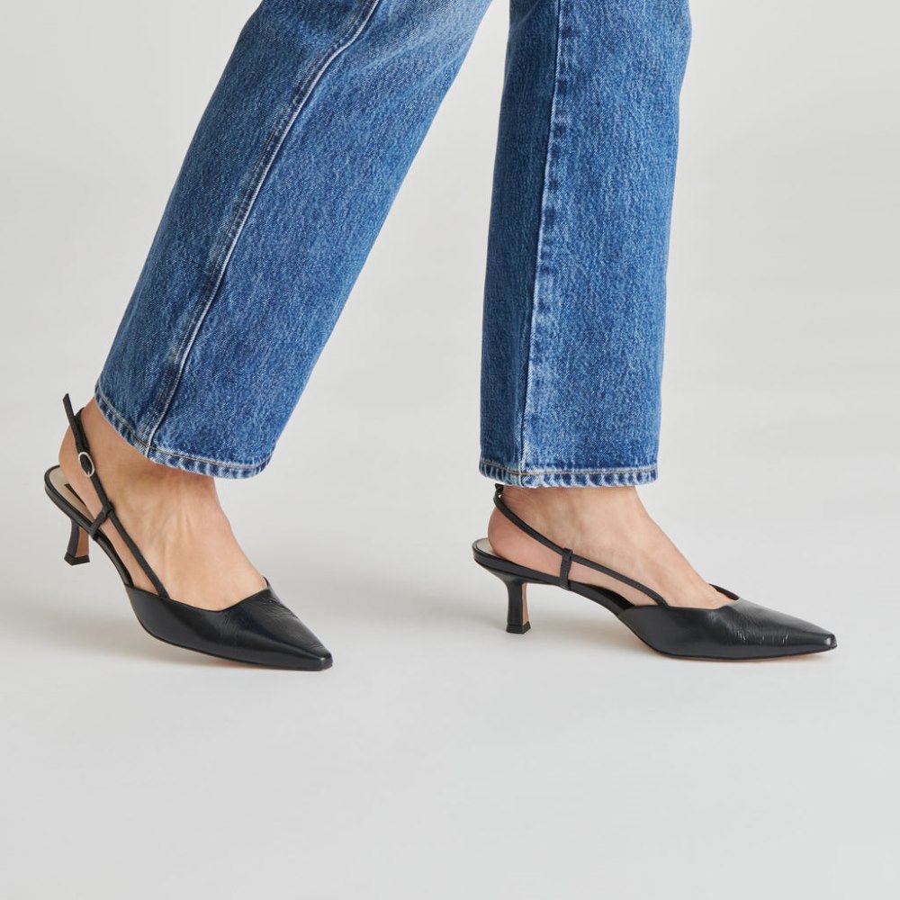 Dolce Vita Odela Heels Midnight Crinkle Patent